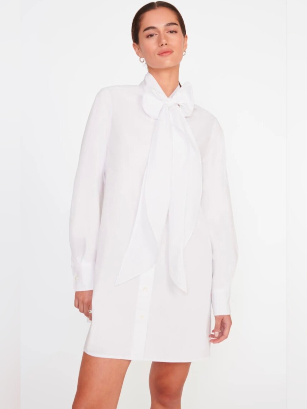 Staud Maryn Tie Neck Shirtdress - Size S